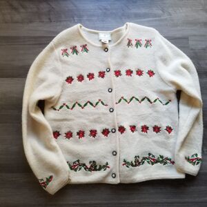 Vintage Susan Bristol Wool Knit Ugly Christmas Sweater Large